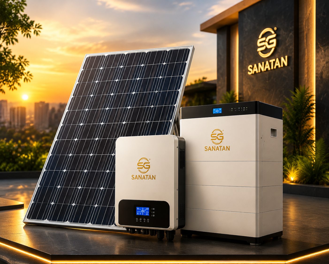 SANATAN Solar Panel, Inverter & Battery Range